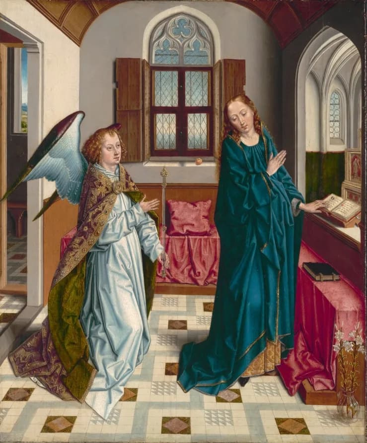 The Annunciation, Albert Bouts, c. 1480. oil on wood. Image from Cleveland Museum of Art.