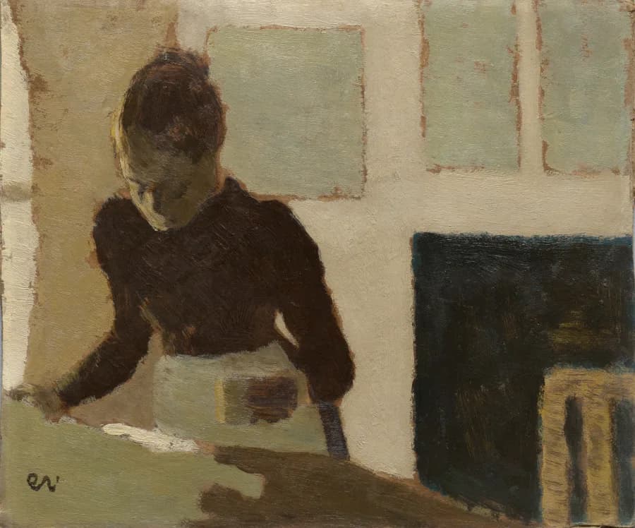 Woman Ironing, Édouard Vuillard, 1892. oil on board. Image from Cleveland Museum of Art.
