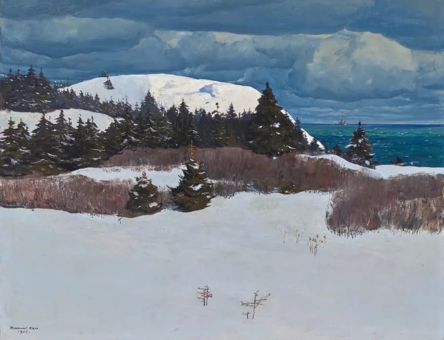 Maine Coast, Rockwell Kent, 1907. oil on canvas. Image from Cleveland Museum of Art.
