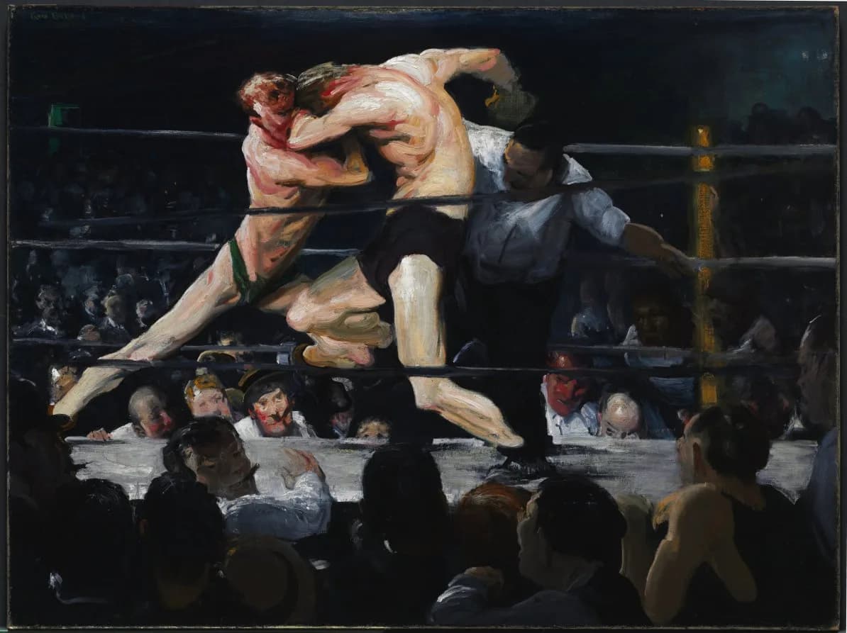 Stag at Sharkey's, George Bellows, 1909. oil on canvas. Image from Cleveland Museum of Art.