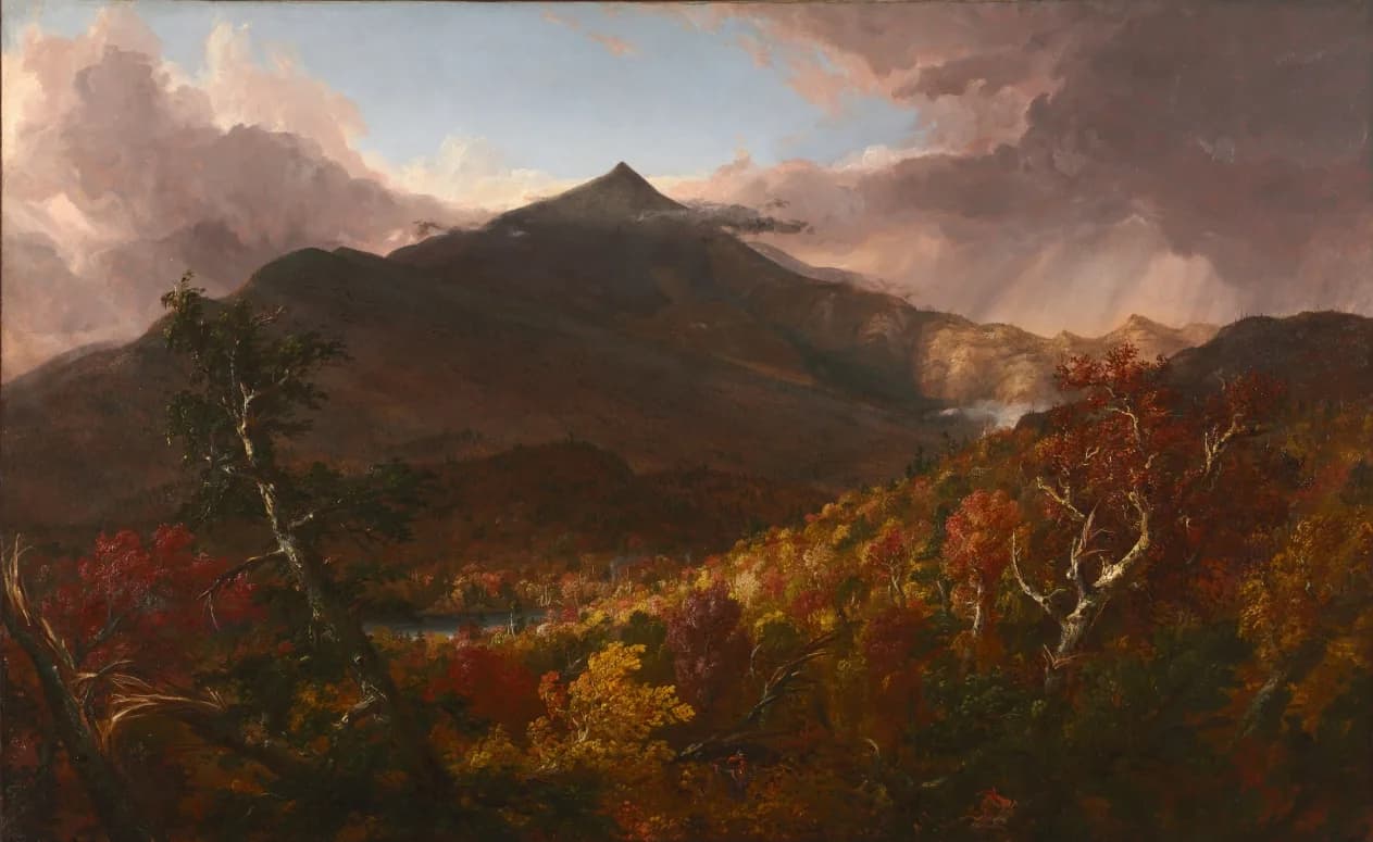 View of Schroon Mountain, Essex County, New York, After a Storm, Thomas Cole, 1838. oil on canvas. Image from Cleveland Museum of Art.