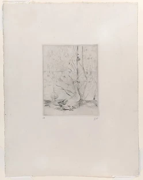 Goose by Berthe Morisot, 1889. Drypoint on wove paper. Image from The Metropolitan Museum of Art.