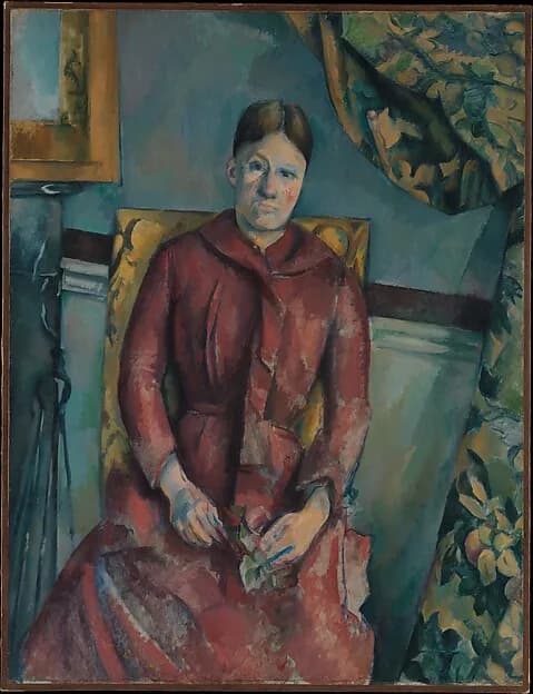 Madame Cézanne (Hortense Fiquet, 1850–1922) in a Red Dress by Paul Cézanne, 1888–90. Oil on canvas. Image from The Metropolitan Museum of Art.