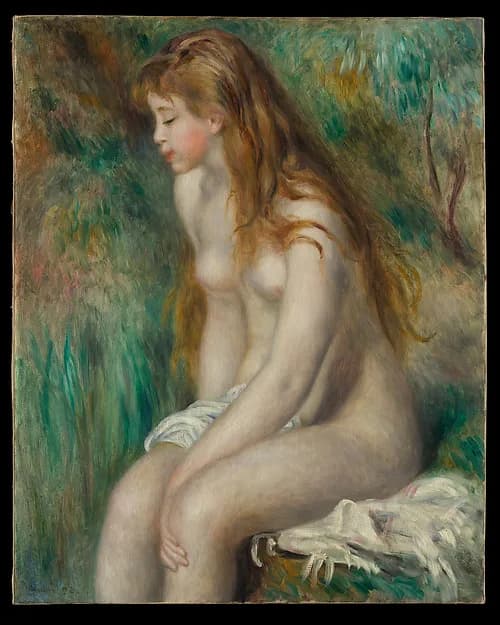 Young Girl Bathing by Auguste Renoir, 1892. Oil on canvas. Image from The Metropolitan Museum of Art.